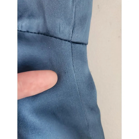 NWD By Anthropologie Mock-Neck Draped Silk Dress Size 8 Slate #GC212 - Picture 9 of 14